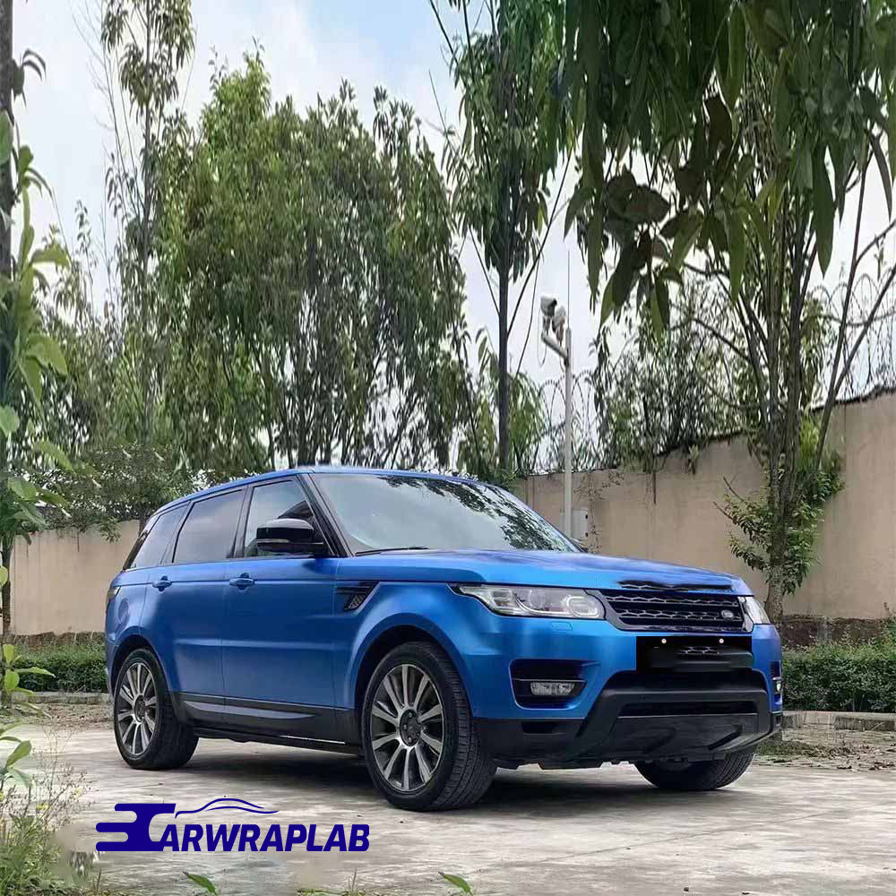 Quality Matte Metallic Blue Car Vinyl Wrap - Image 3