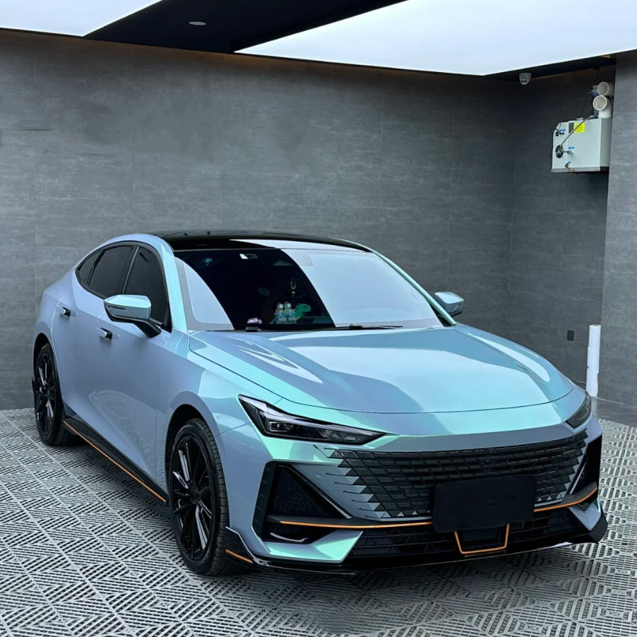 Candy Metallic Grey Green Car Vinyl Wrap - Image 2