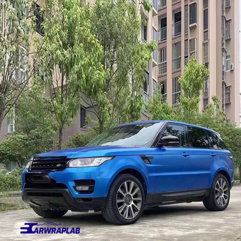 Quality Matte Metallic Blue Car Vinyl Wrap - Image 4