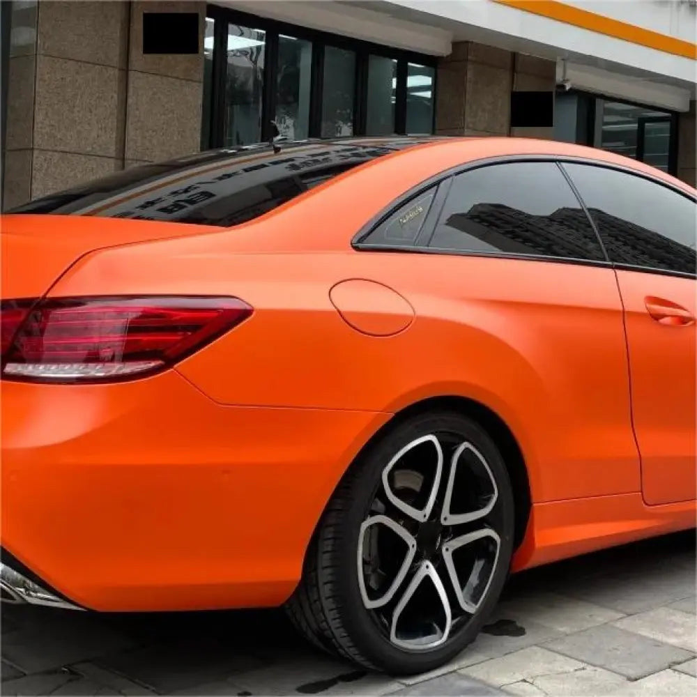 Satin Chrome Orange Car Vinyl Wrap - Image 4
