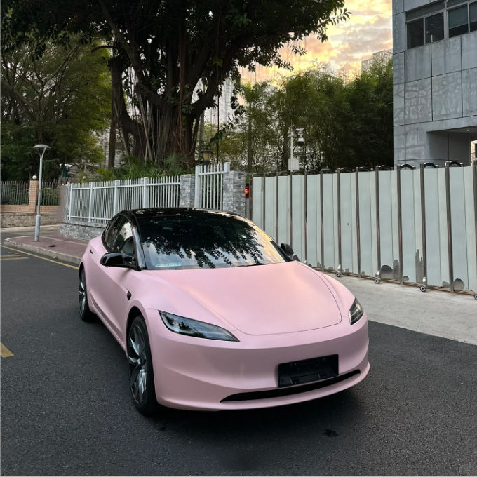 Quality  Super Matte Rose Pink Car Vinyl Wrap - Image 4
