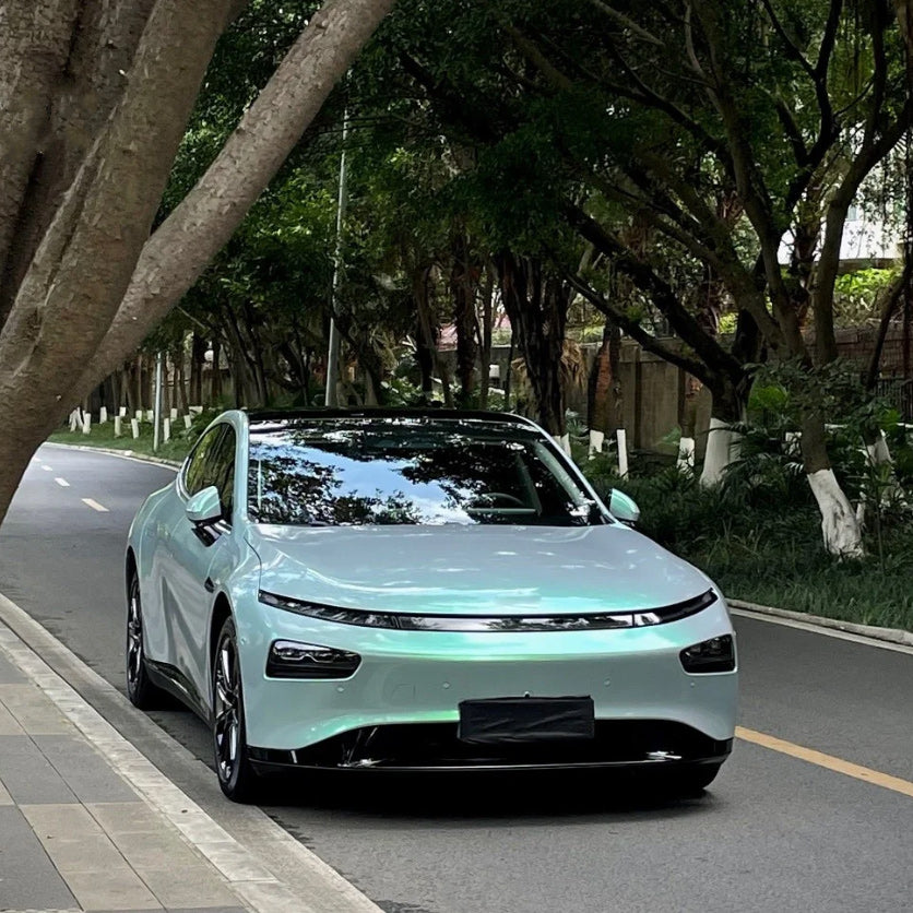 Candy Metallic Grey Green Car Vinyl Wrap - Image 4