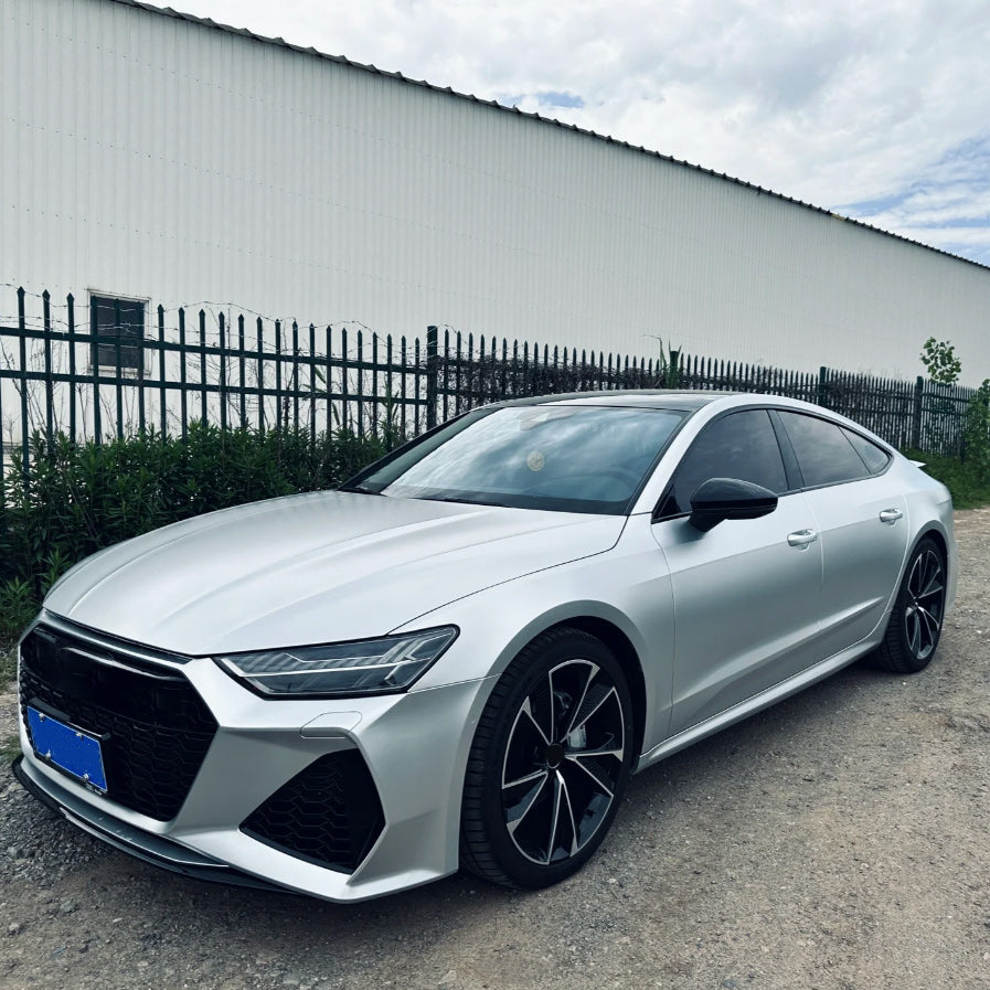 Matte Metallic Metal Silver Car Vinyl Wrap - Image 5