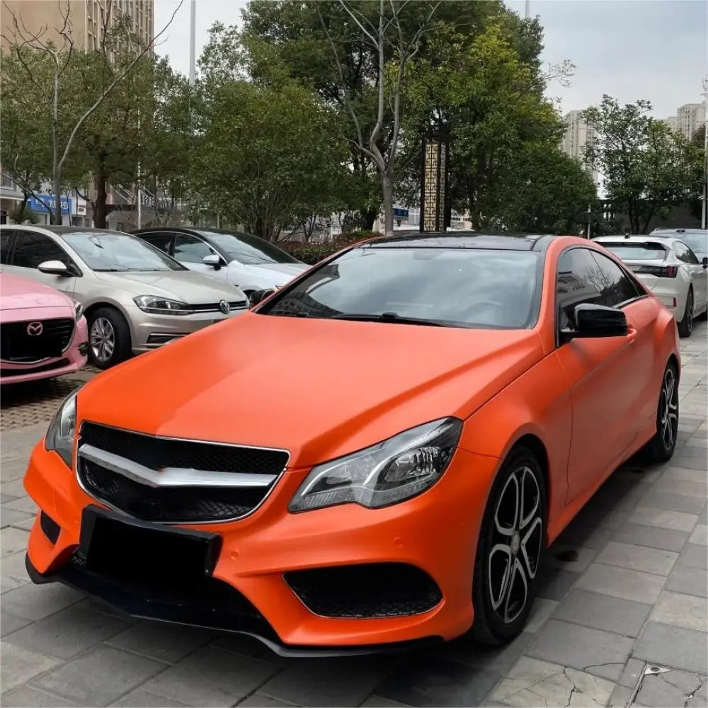 Satin Chrome Orange Car Vinyl Wrap - Image 5