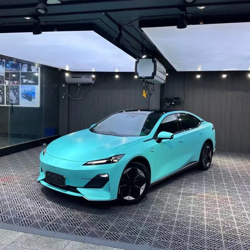 Quality Matte Metallic Tiffany Blue Car Vinyl Wrap - Image 2