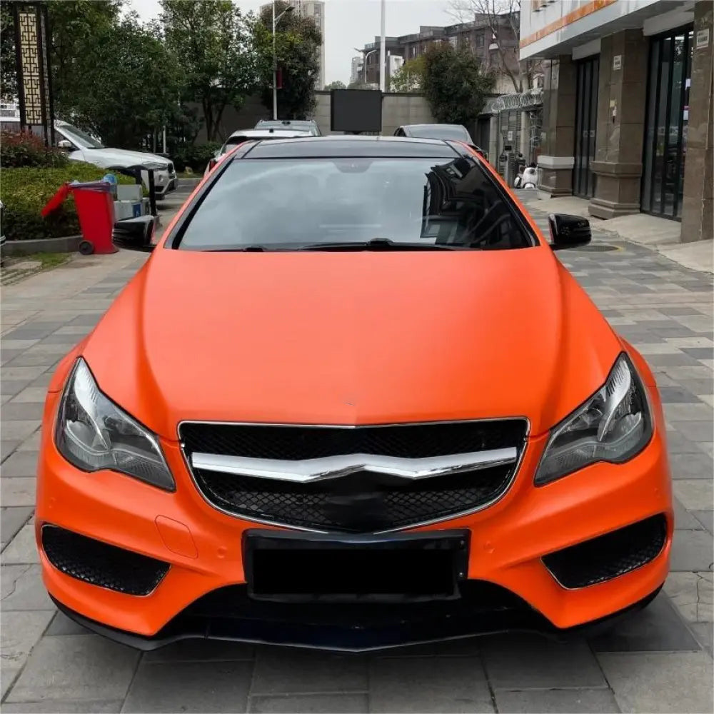 Satin Chrome Orange Car Vinyl Wrap - Image 2