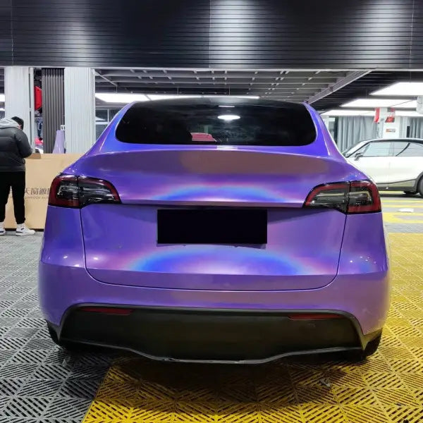 Glossy Laser Light Purple Car Vinyl Wrap - Image 2