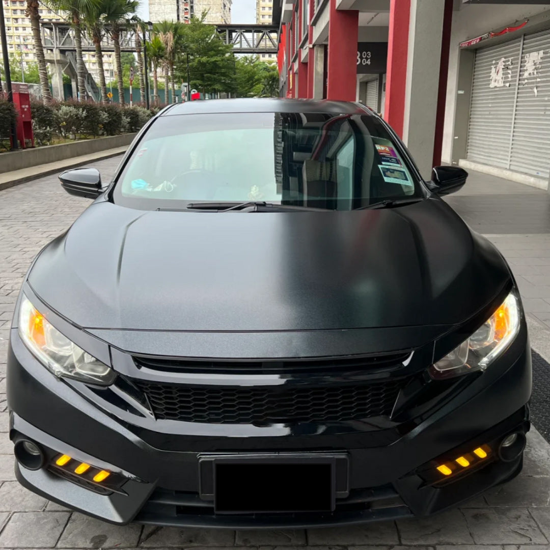 Honda Matte Metallic Graphite Black Car Vinyl Wrap - Image 2