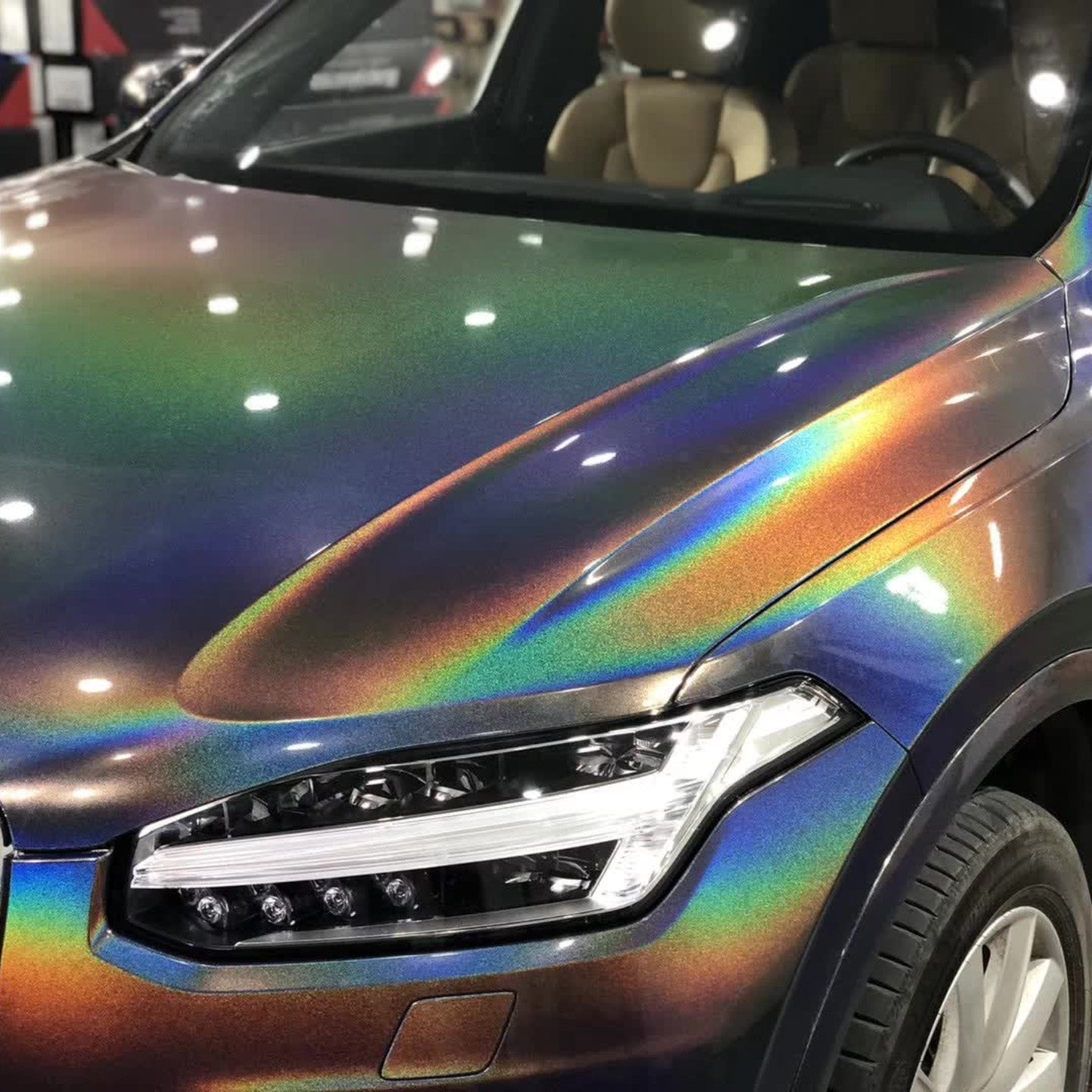 Quality Rainbow Metallic Majestic Dark Gray Car Vinyl Wrap - Image 2