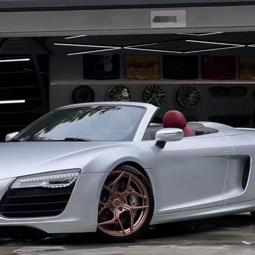 Audi Zeekr BYD Matte Metallic Sparkle Silver Car Vinyl Wrap - Image 5