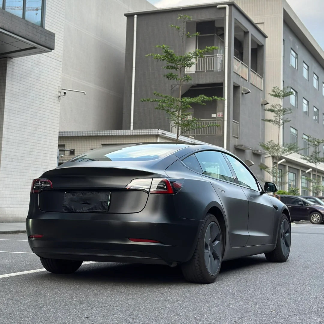 Matte Metallic Brushed Black Car Vinyl Wrap - Image 5