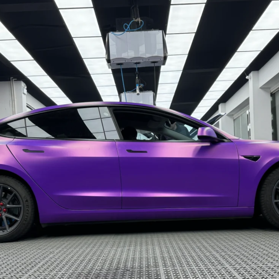 Benz Matte Diamond Purple Gold Car Vinyl Wrap - Image 3