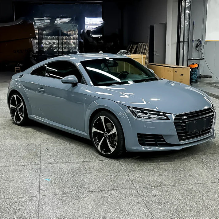 Quality Gloss Crystal Cement Grey Car Vinyl Wrap - Image 4