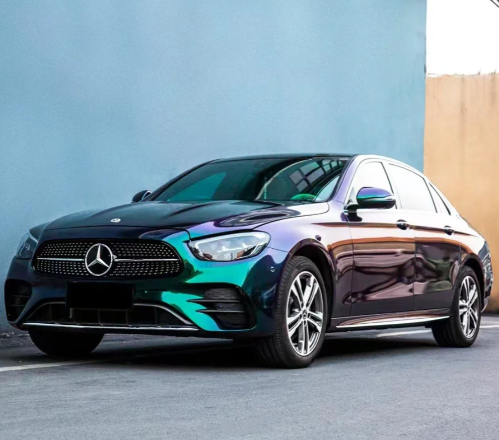 Quality Gloss Diamond Purple Green Car Vinyl Wrap - Image 2