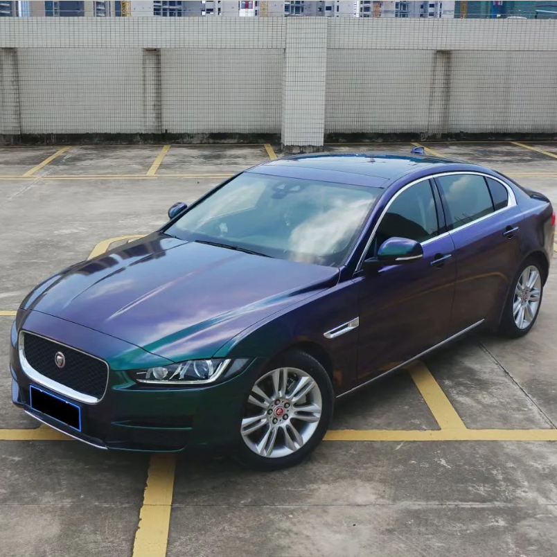 Quality Gloss Diamond Purple Green Car Vinyl Wrap - Image 3