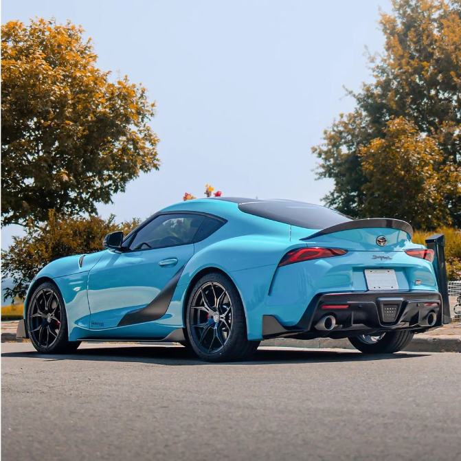 Quality TPU Super Gloss Miami Blue Car Vinyl Wrap - Image 2