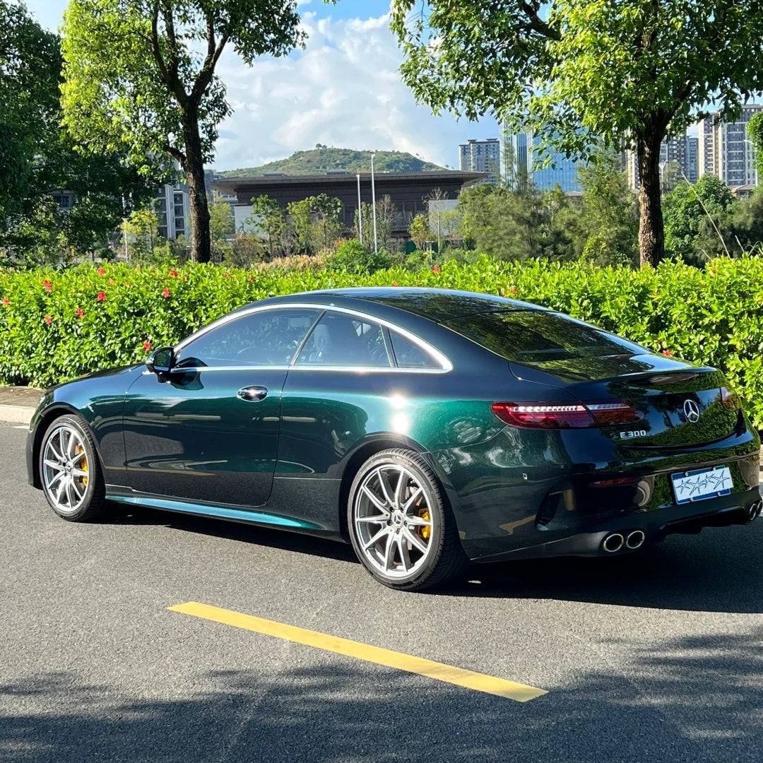 Gloss Benz Emerald Green Car Vinyl Wrap - Image 4