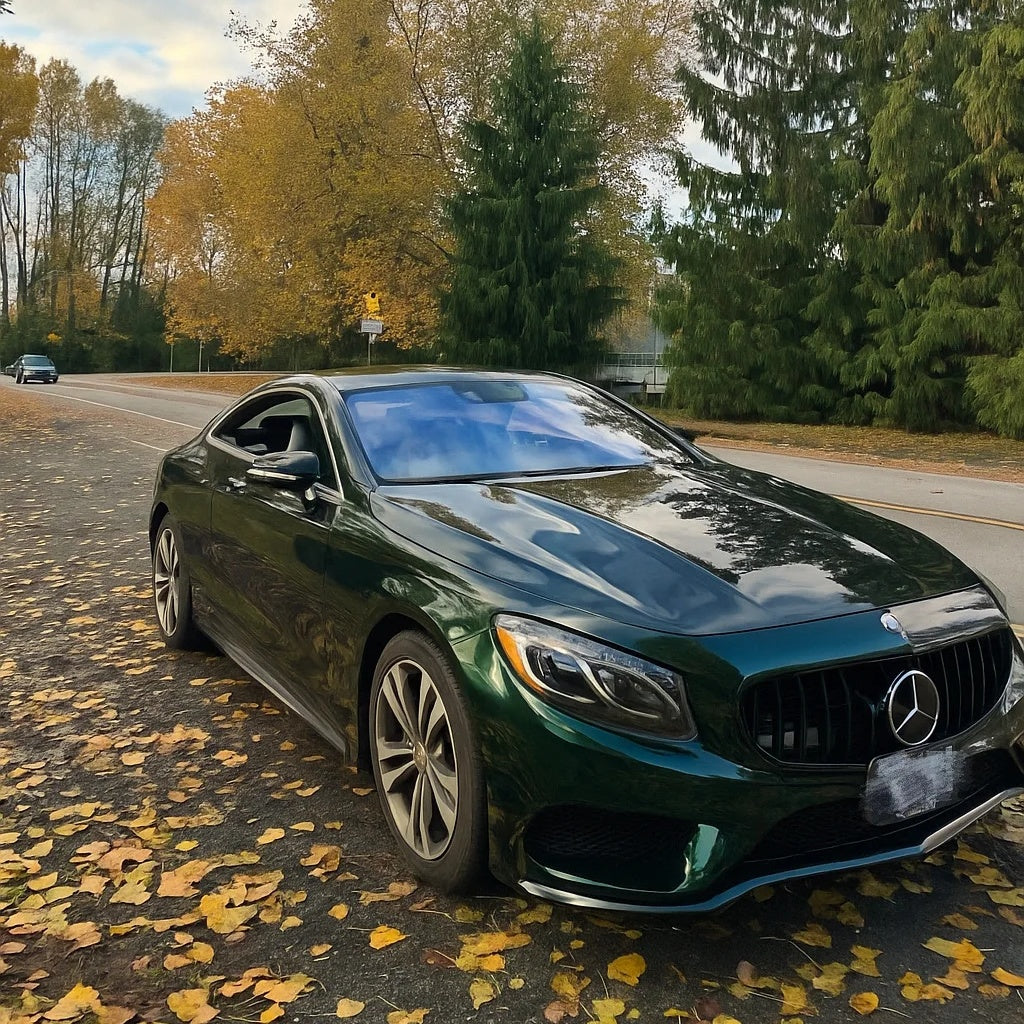 Gloss Benz Emerald Green Car Vinyl Wrap - Image 11