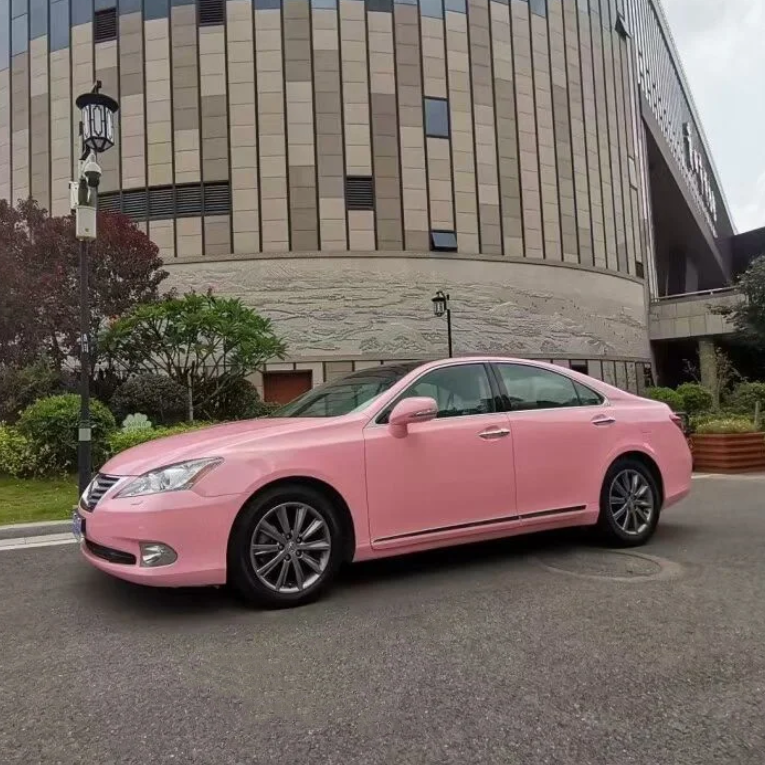 Quality Gloss Crystal Light Pink Car Vinyl Wrap - Image 4