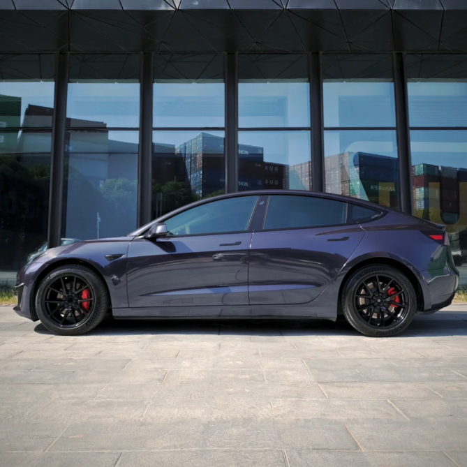 Quality Gloss Metallic BMW Carbon Grey Blue Car Vinyl Wrap - Image 2