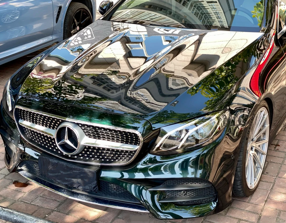 Gloss Benz Emerald Green Car Vinyl Wrap - Image 10