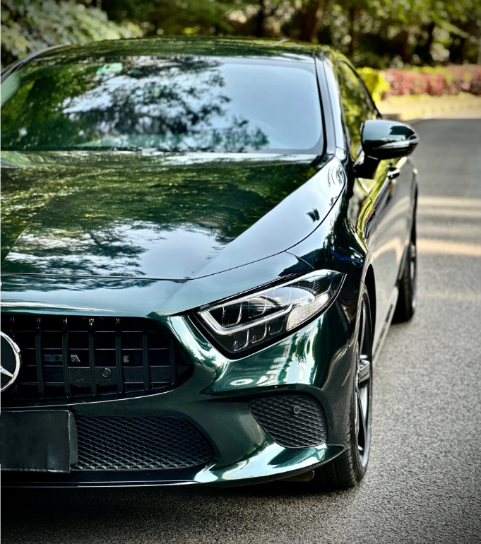 Gloss Benz Emerald Green Car Vinyl Wrap - Image 7