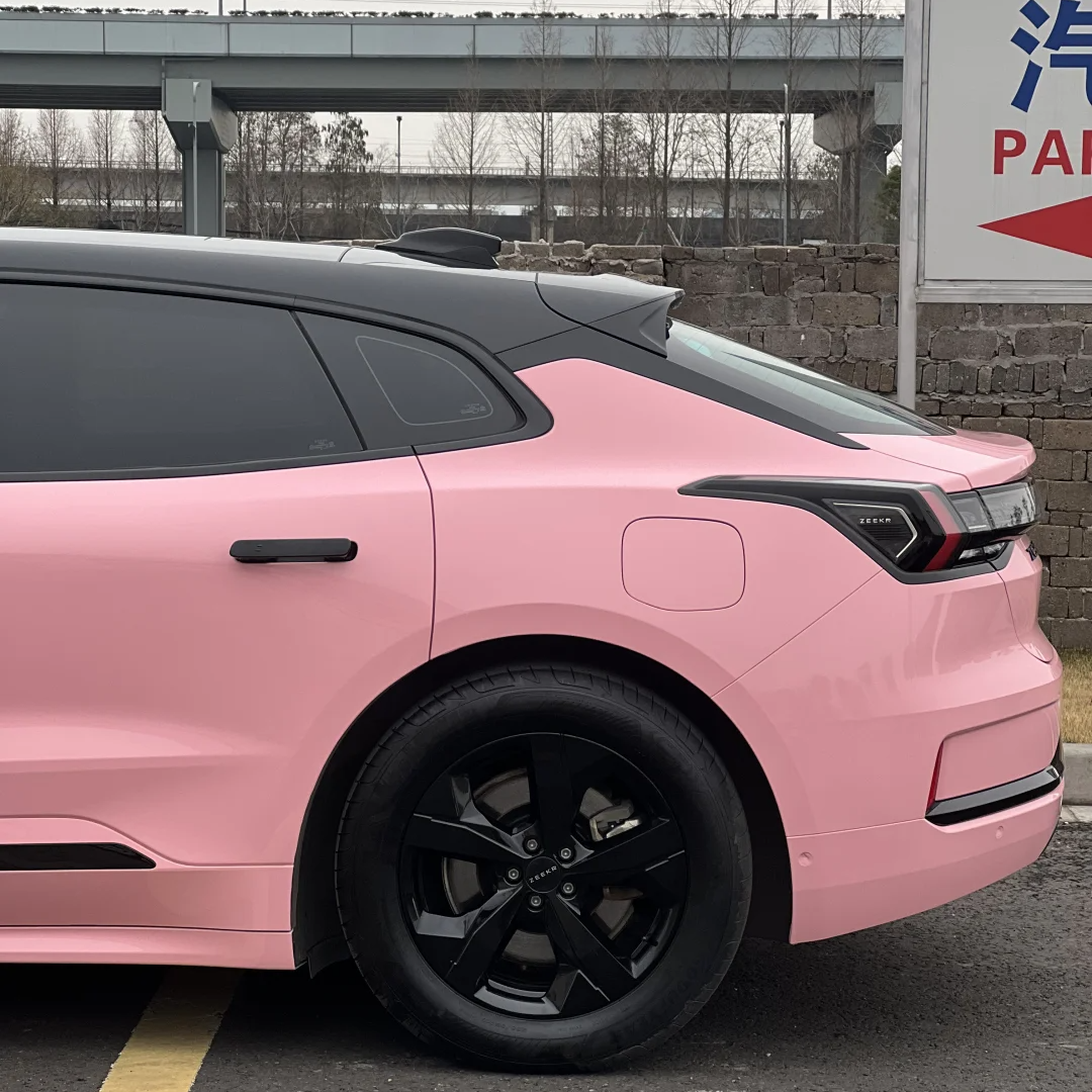 Gloss Rouge Pink Car Vinyl Wrap - Image 9