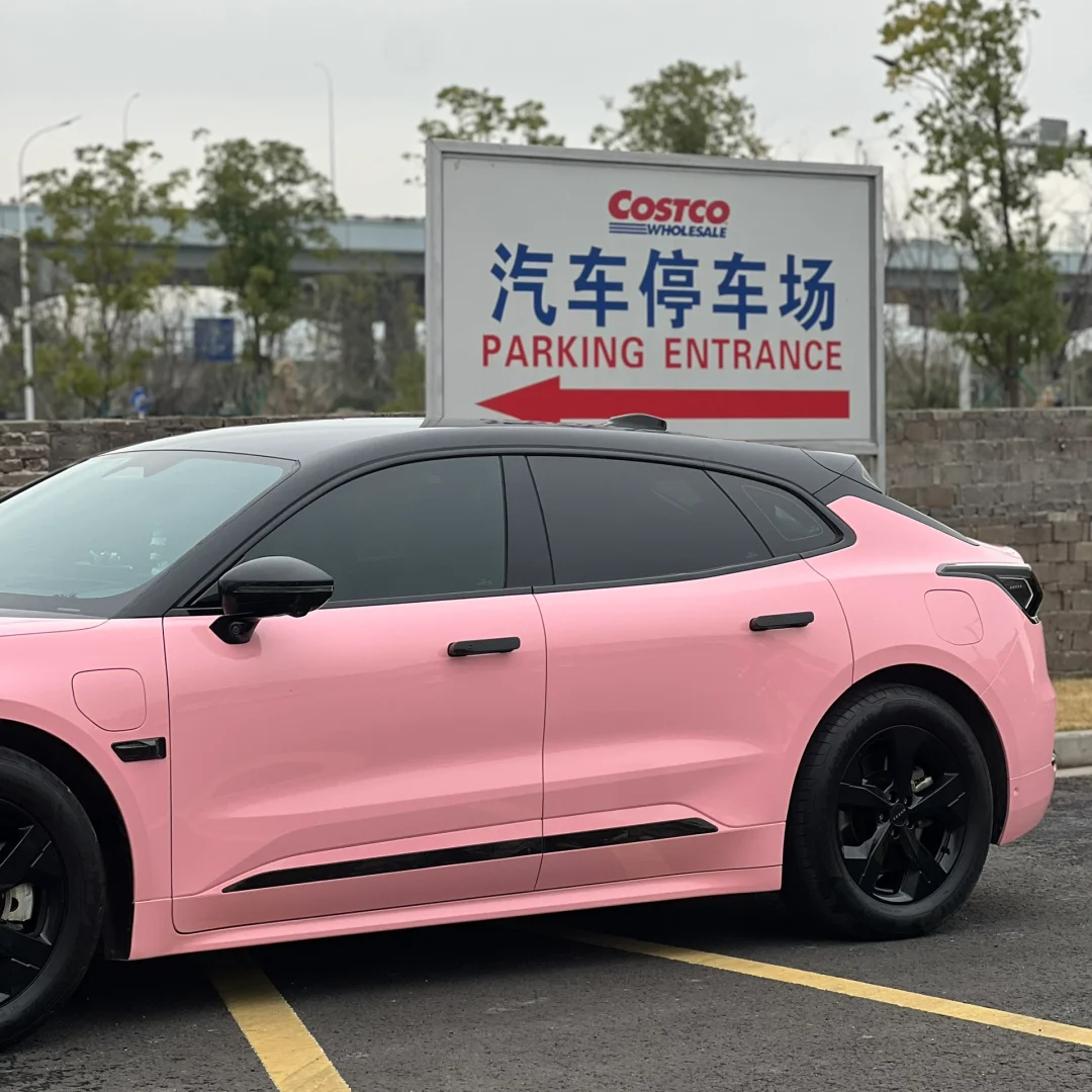 Gloss Rouge Pink Car Vinyl Wrap - Image 7