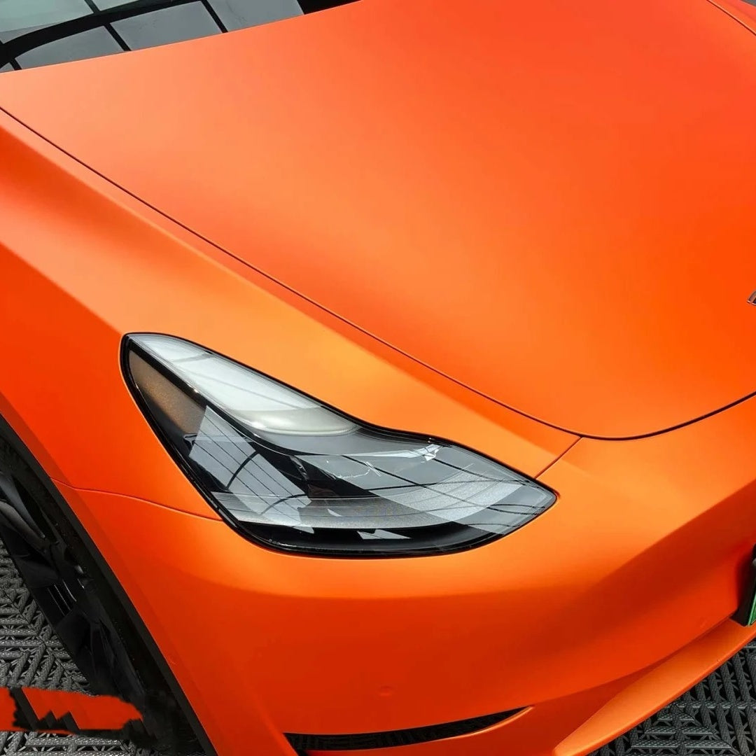Matte Metallic Orange Car Vinyl Wrap - Image 3