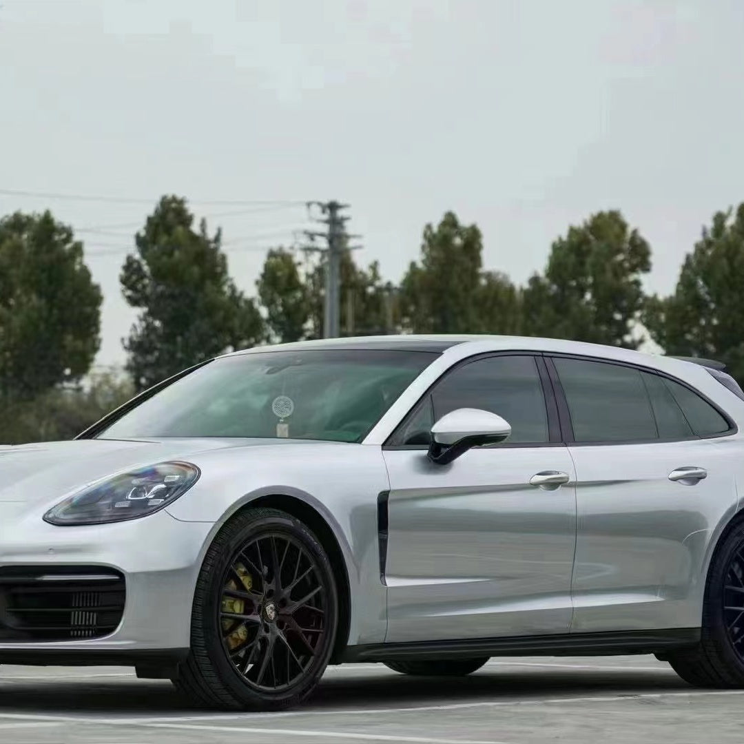 Porsche Gloss PET Metal Liquid Star Silver Car Vinyl Wrap - Image 4