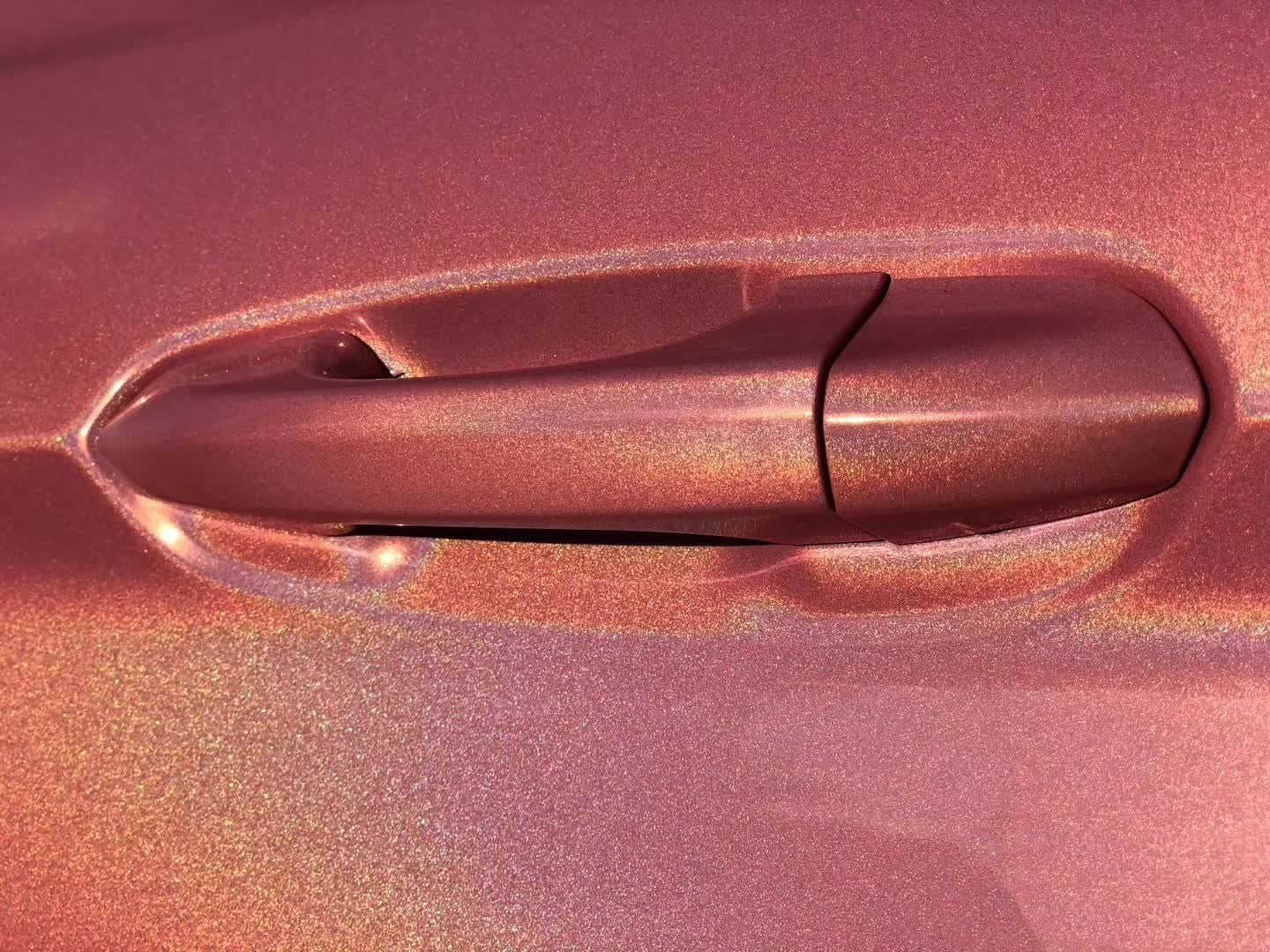 Rainbow Holographic Pink Car Vinyl Wrap - Image 4