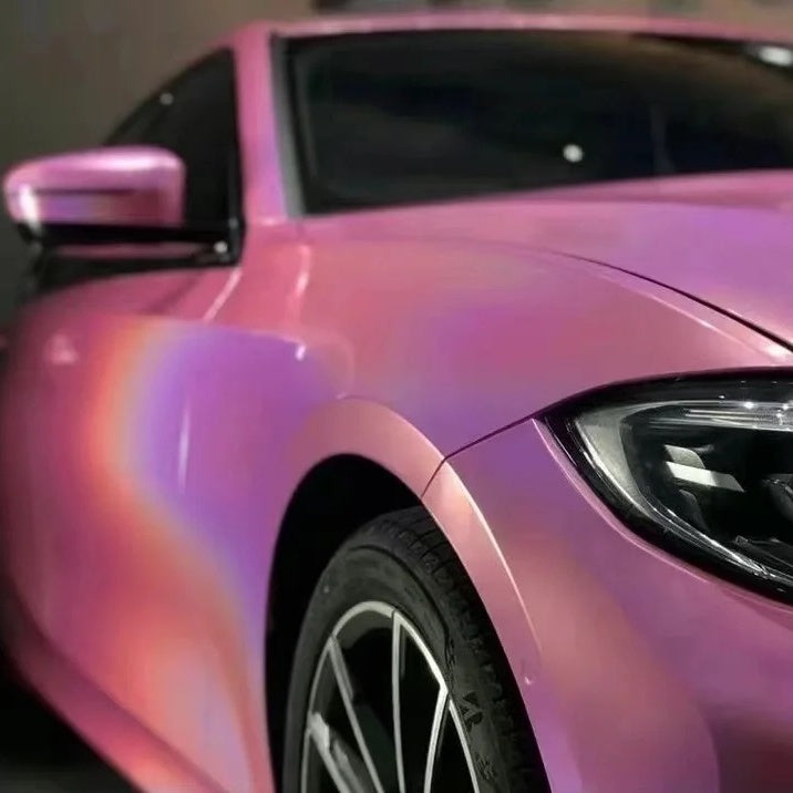 Rainbow Holographic Pink Car Vinyl Wrap - Image 3