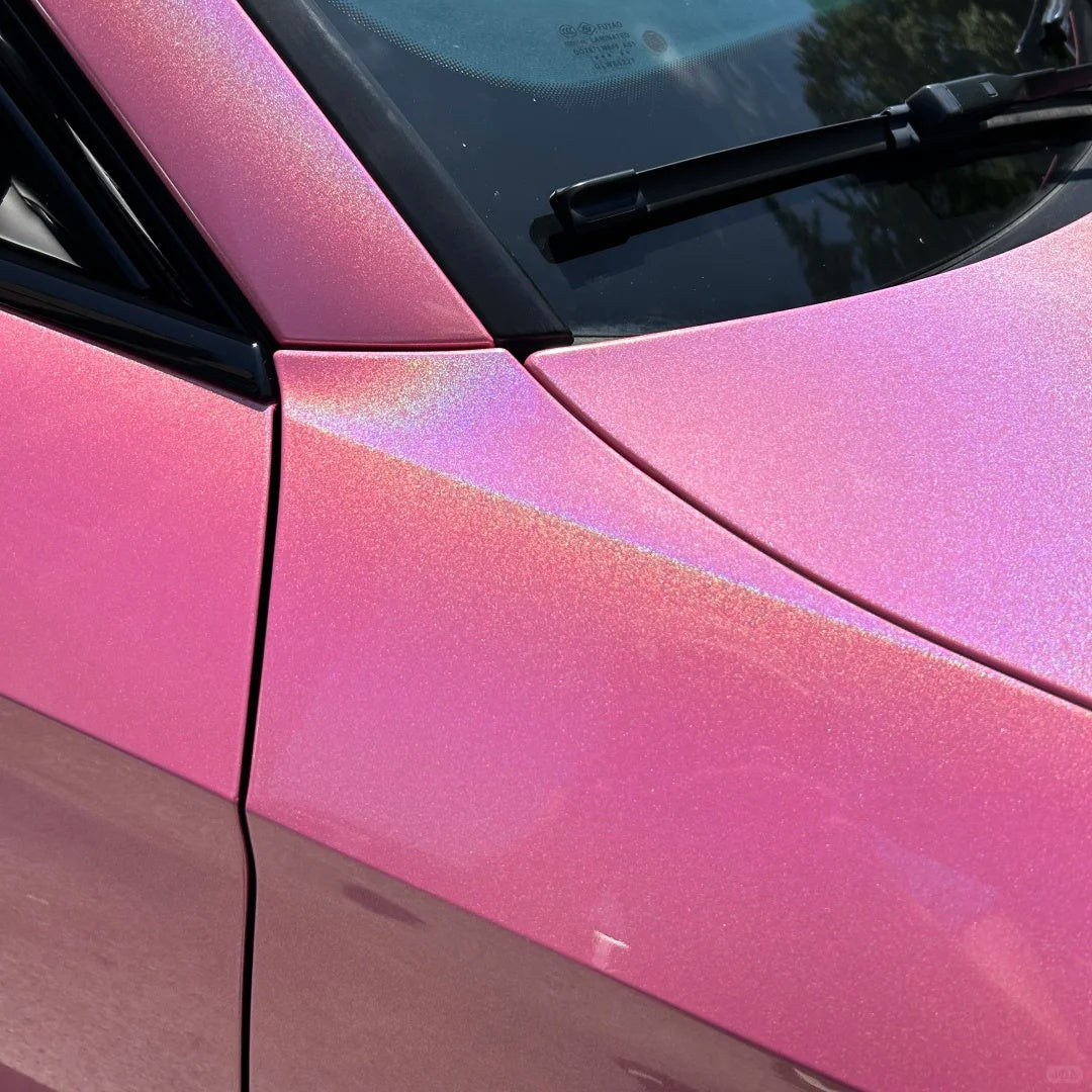 Rainbow Holographic Pink Car Vinyl Wrap - Image 5