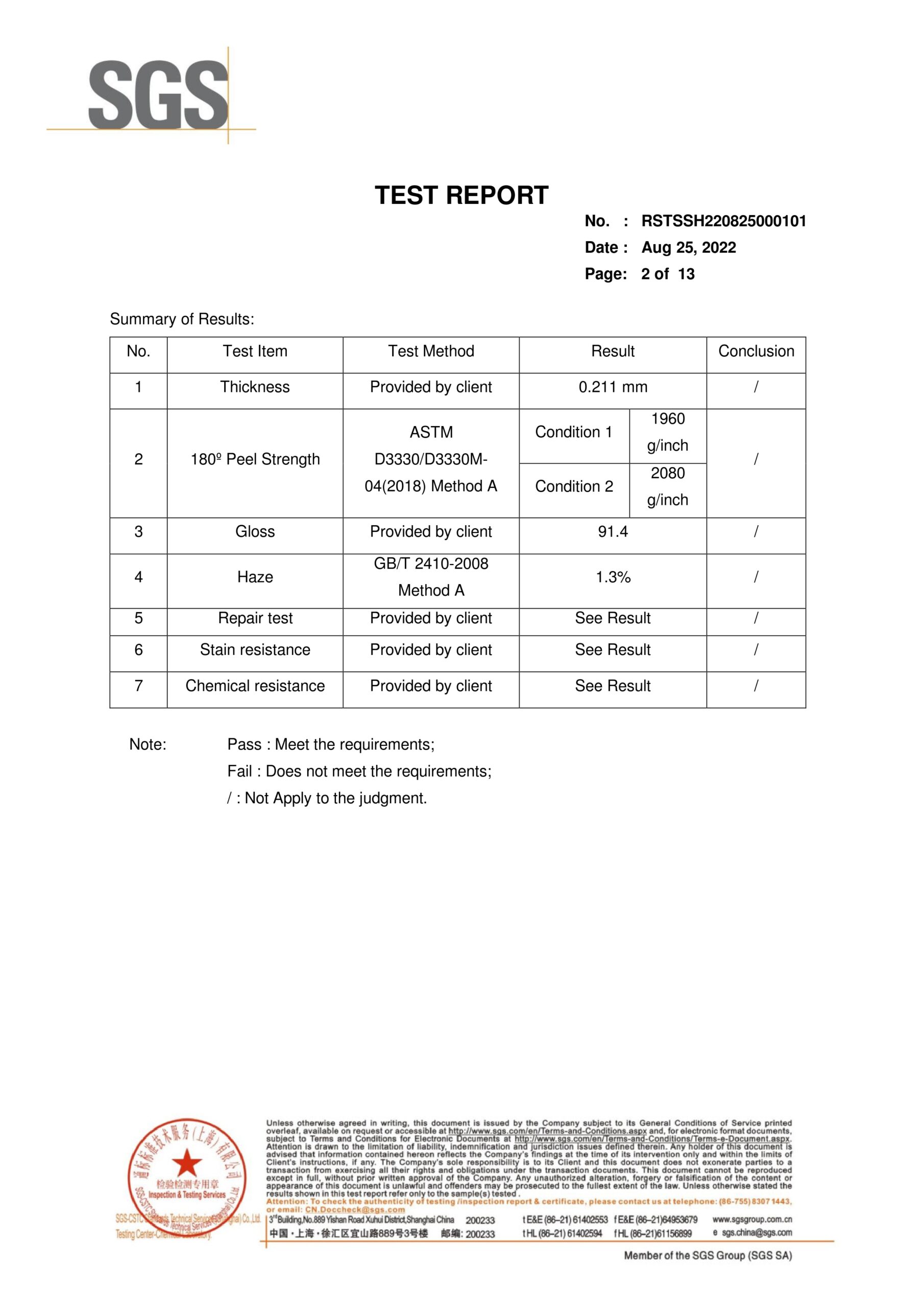 Xtechwrap Auto Film English Test Report Page 2