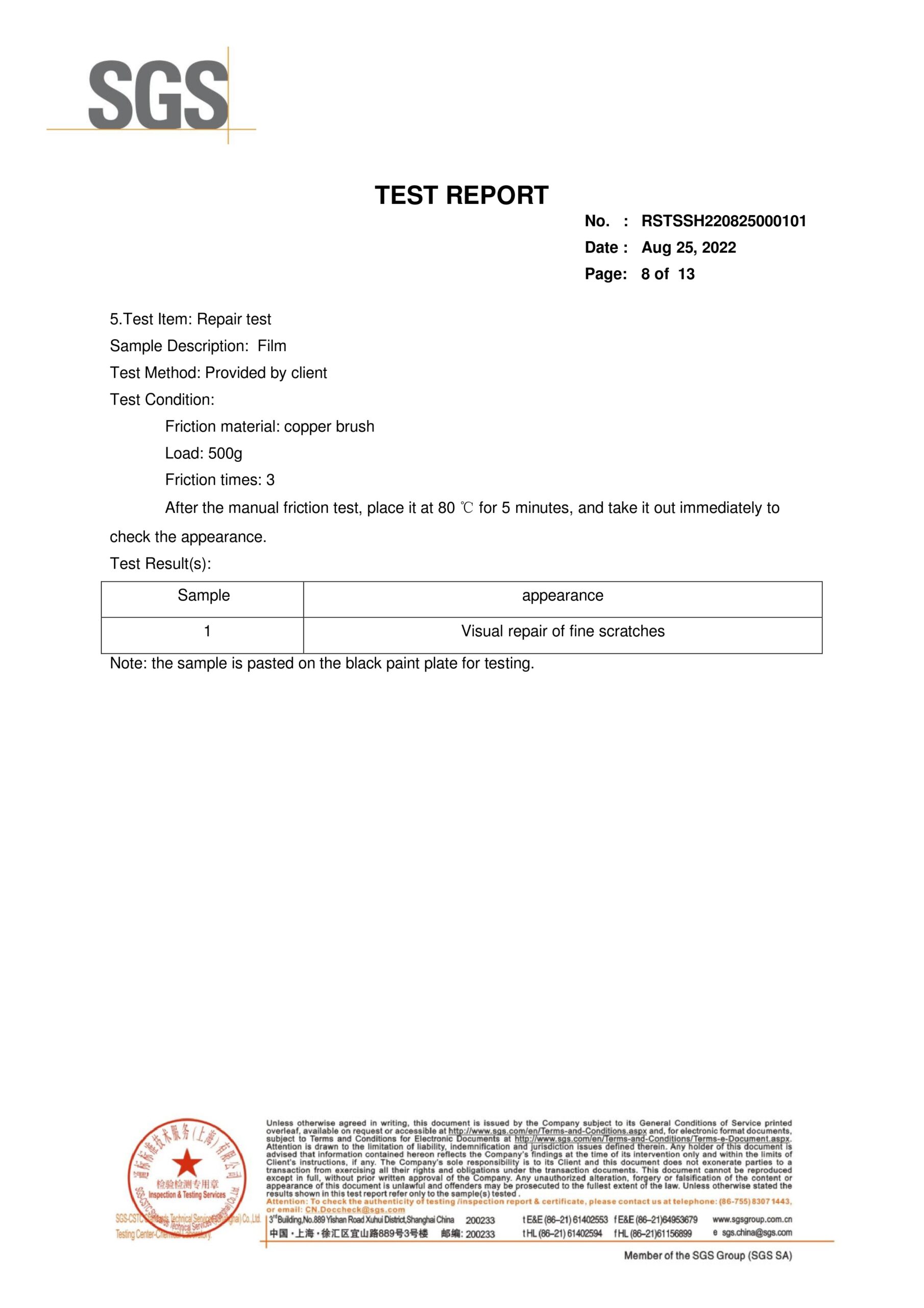Xtechwrap Auto Film English Test Report Page 8
